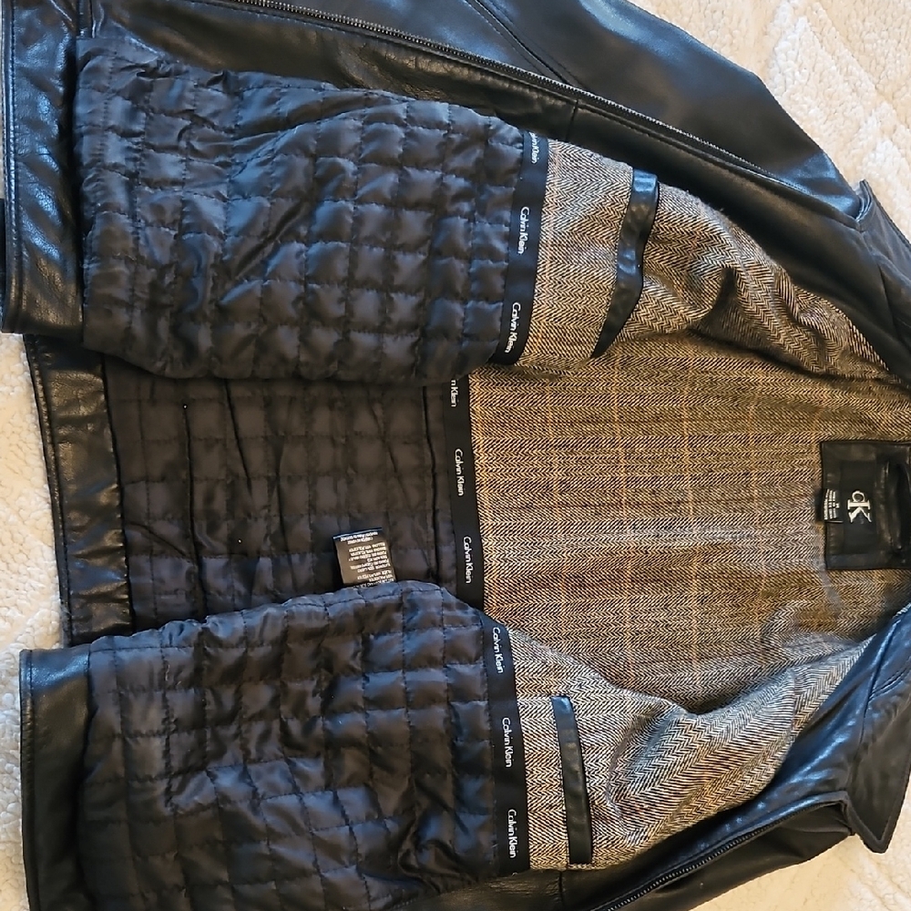 Calvin Klein Black Leather Jacket - Picture 8 of 10